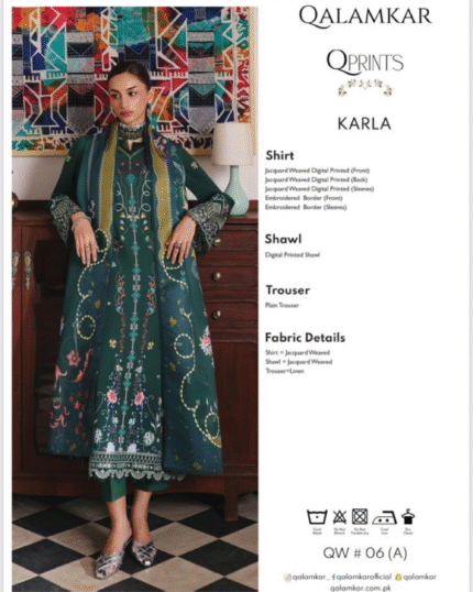 Qalamkar QPrints – Jacquard 3pc-QW#06A