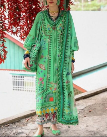 Zaha B Fresh Lawn Embroidered 3 Piece